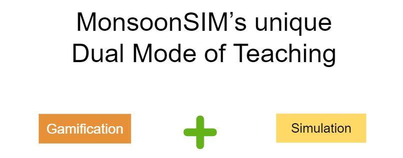 MonsoonSIM's dual teaching mode, gamification and simulation